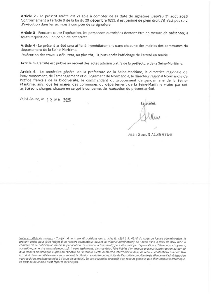 Arrêté recensement Butor Étoilé